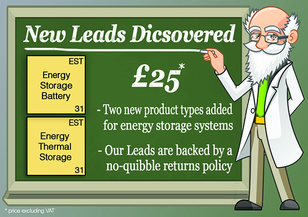 We have added two new lead types for solar battery storage, to be priced at £25 excluding VAT. These new lead types are also backed by our no-quibble returns policy for leads.