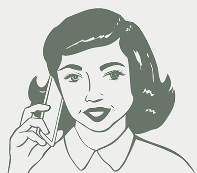A lovely vintage lady on the phone.