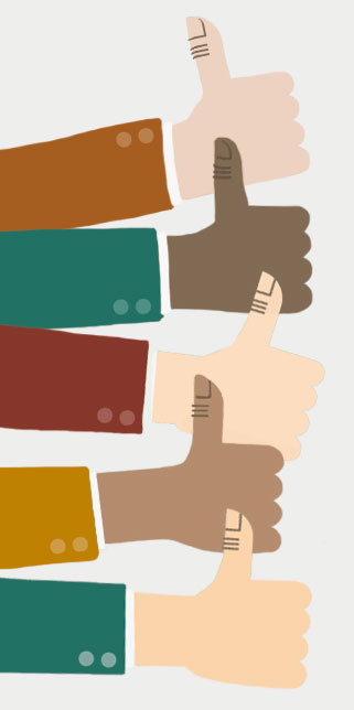 Two hands both doing a thumbs up - that looks like good feedback to us!