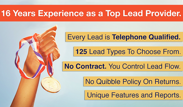 16 Years Experience as a top lead provider- heres why we're the best.