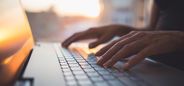 a decorative image of someone using the computer