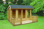 log cabin with veranda